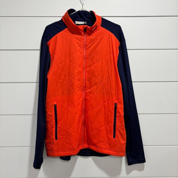 KJUS men's Retention golf jacket MG15-908 Navy and Orange colour size L - Picture 2 of 16
